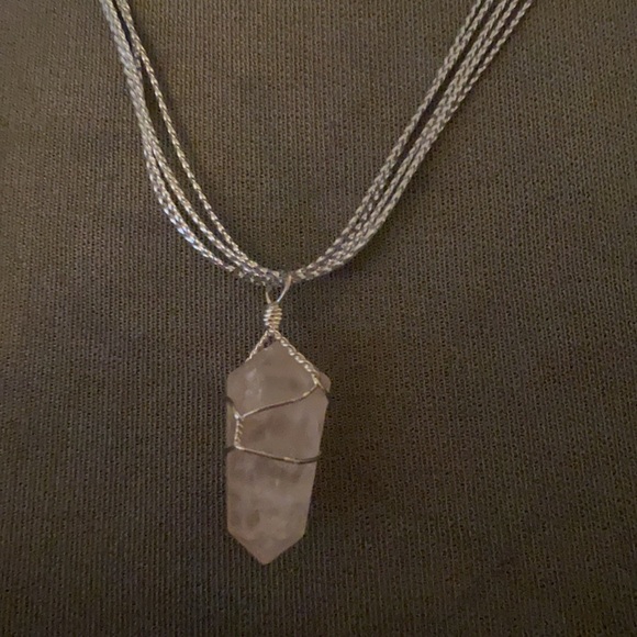Wire wrapped rose quartz pendant - Picture 7 of 7